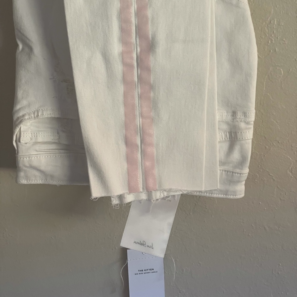 Edelman Pink Stripe Frayed Ankle Skinny Jeans 30 - Picture 7 of 15